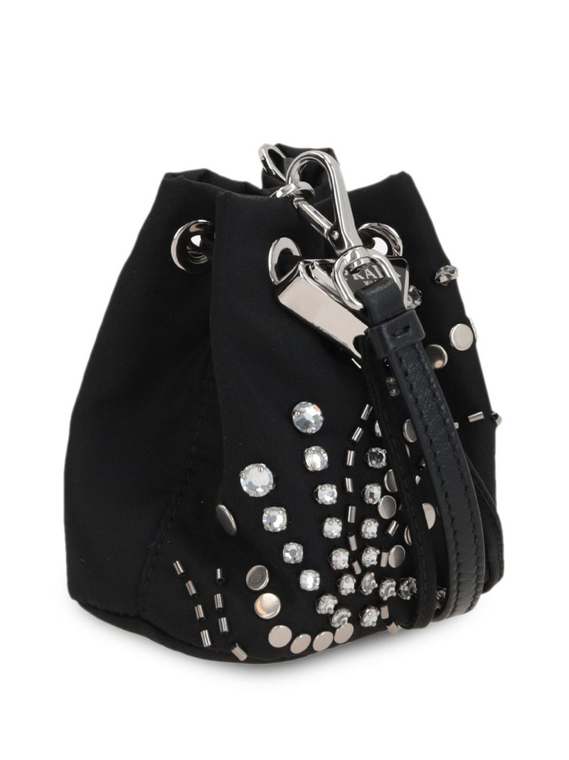 logo-appliqué studded bucket bag 3