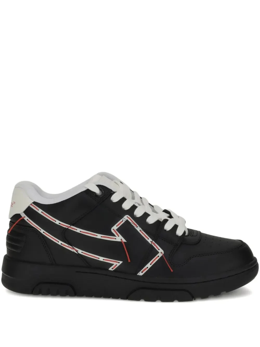 Off White Men Leather Sneakers With Arrow Motif - 1