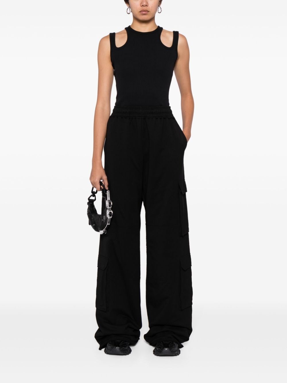 cargo cotton track pants - 2