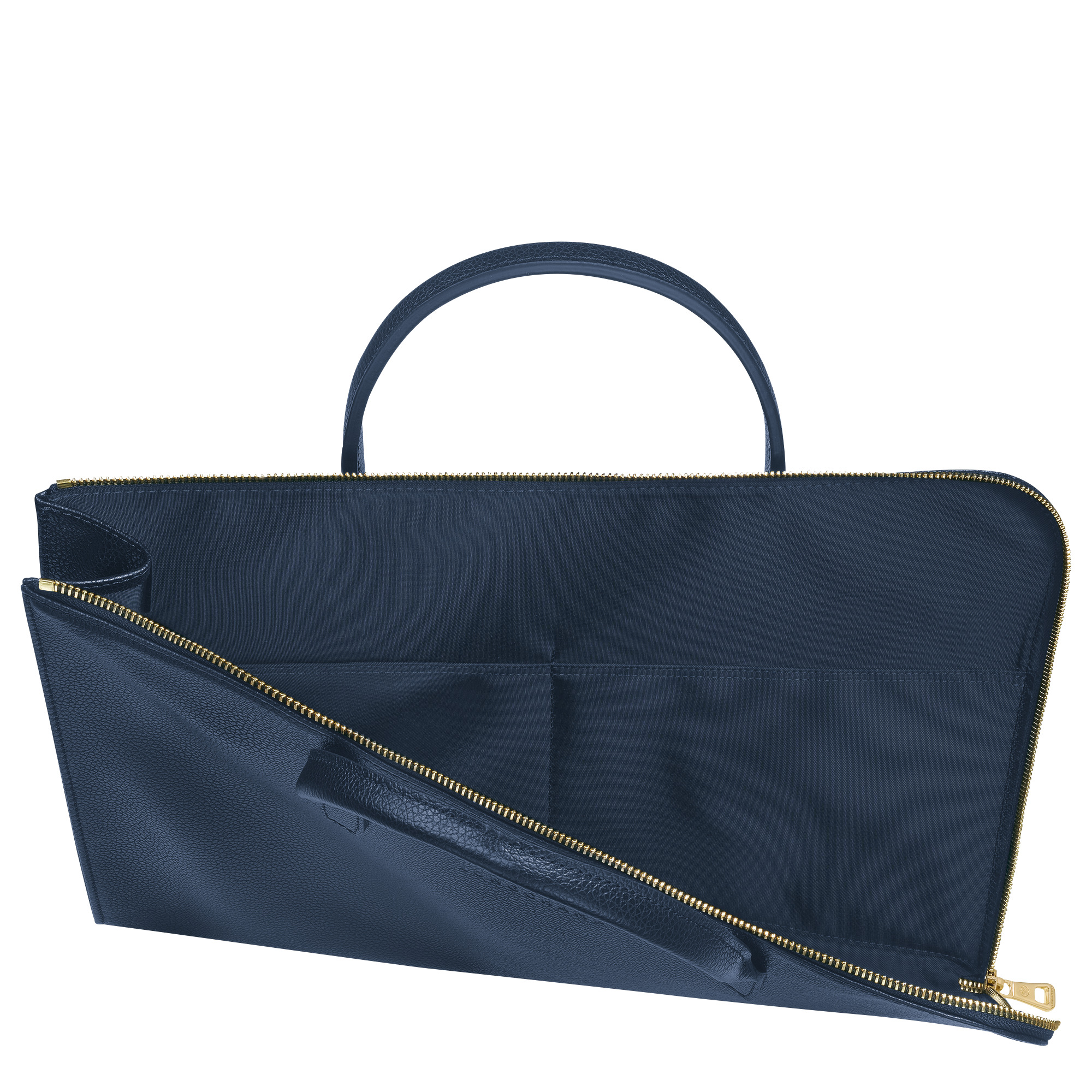 Le Foulonné S Briefcase Navy - Leather - 4