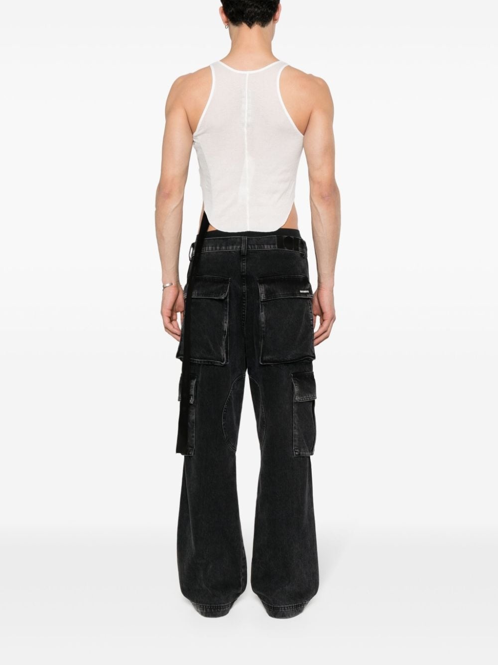 logo-tape cropped tank top - 4