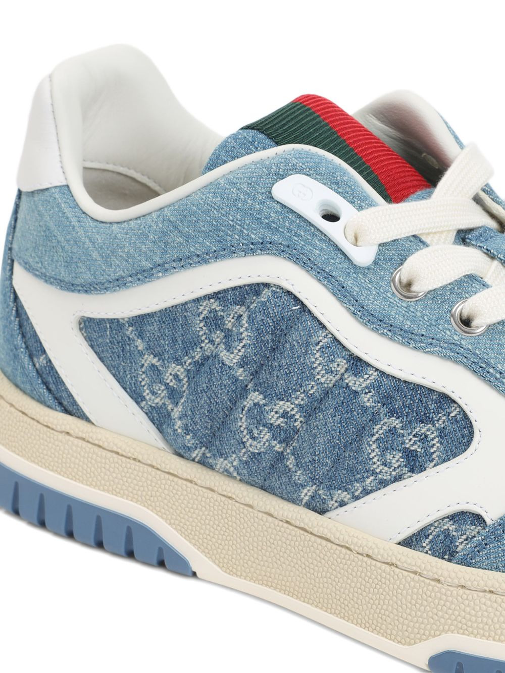 monogram denim sneakers - 5