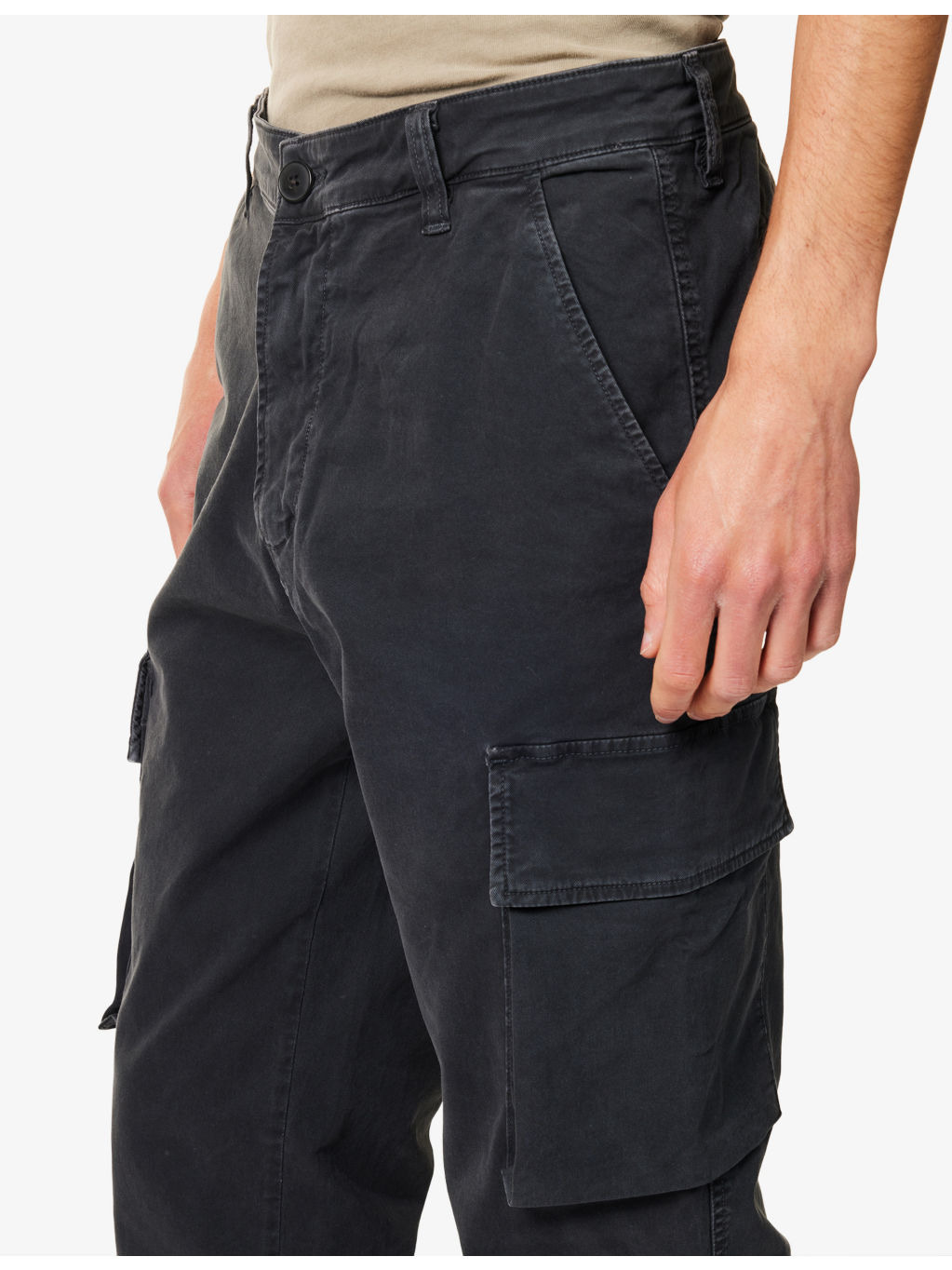 Dillon patch-pocket straight-leg mid-rise stretch-cotton trousers - 5
