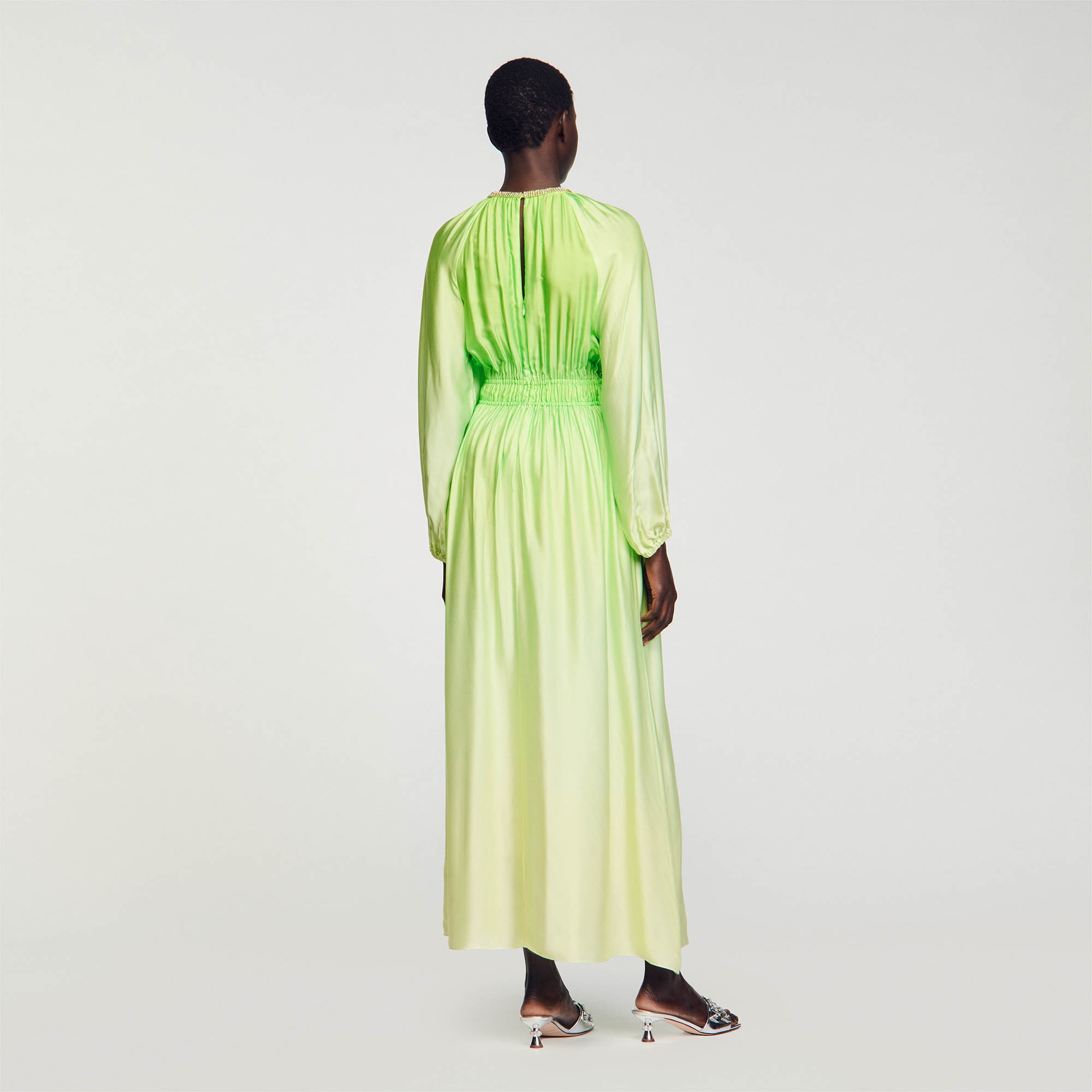Maxi dress with rhinestone neckline - 6