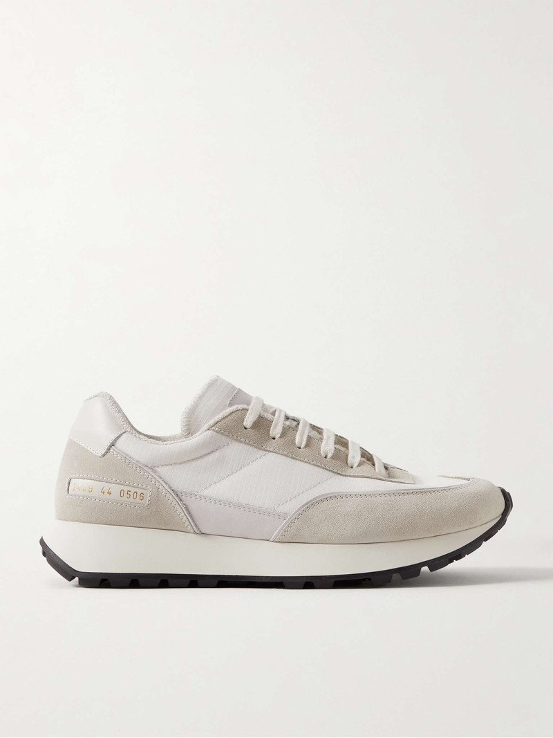 Track Classic Leather and Suede-Trimmed Ripstop Sneakers 1