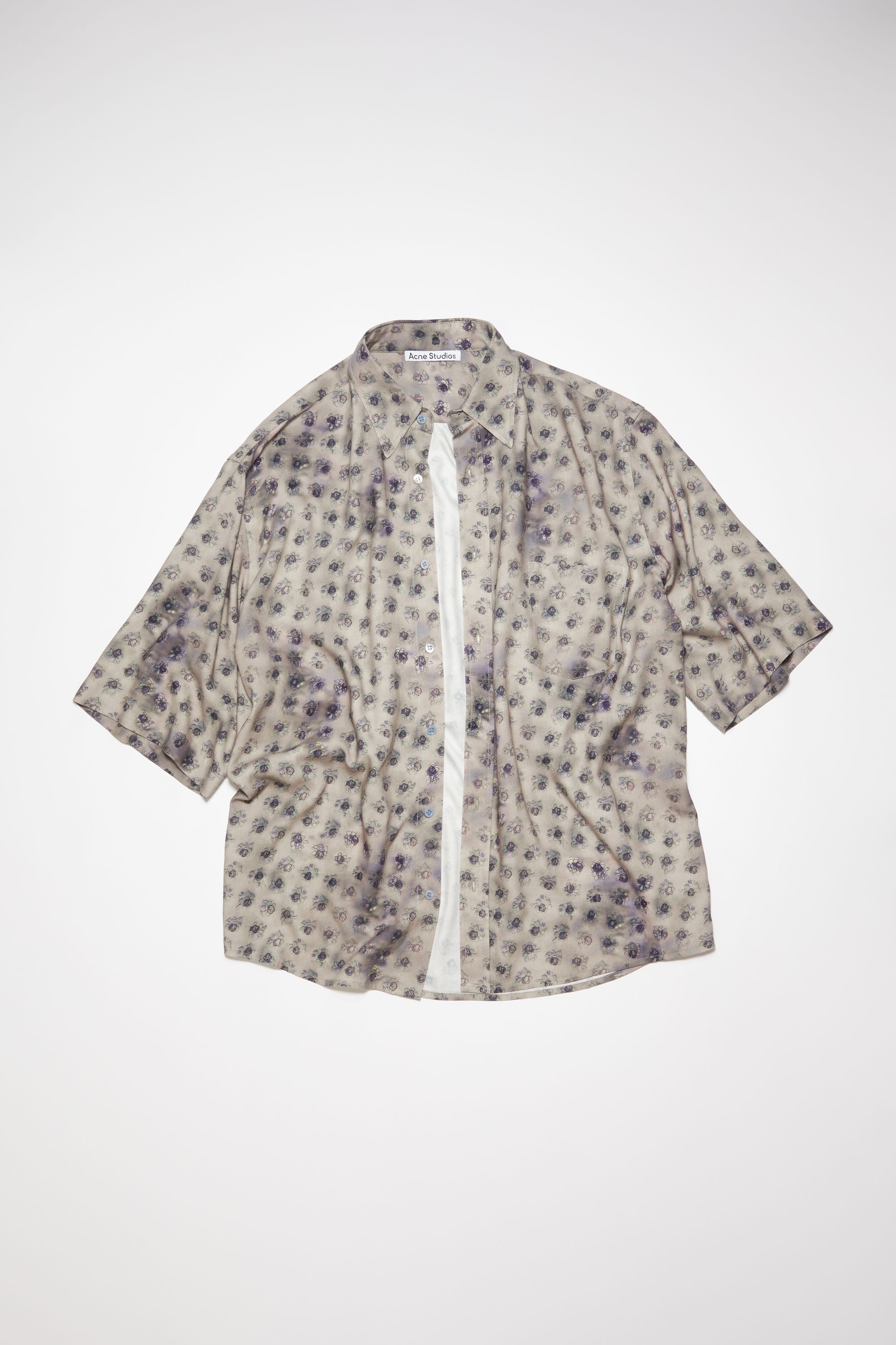 Button-up short sleeve shirt - Grey/dark blue - 6