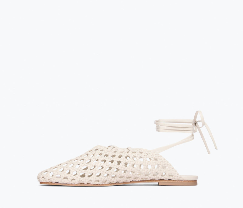 ETTA WOVEN ANKLE LACE-UP FLAT 5