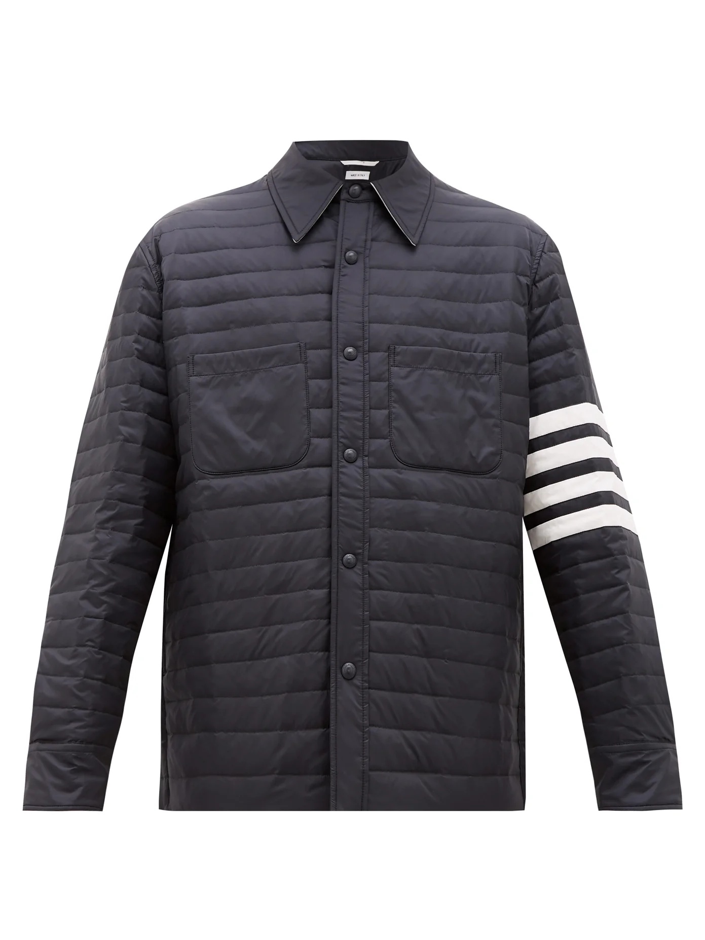 Four-bar quilted down jacket - 1