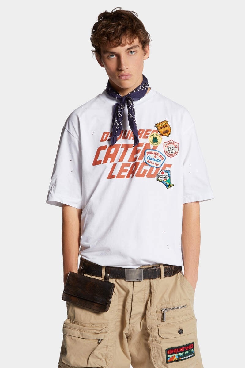 DYED AND DESTROYED LOOSE FIT CATEN LEAGUE T-SHIRT - 3