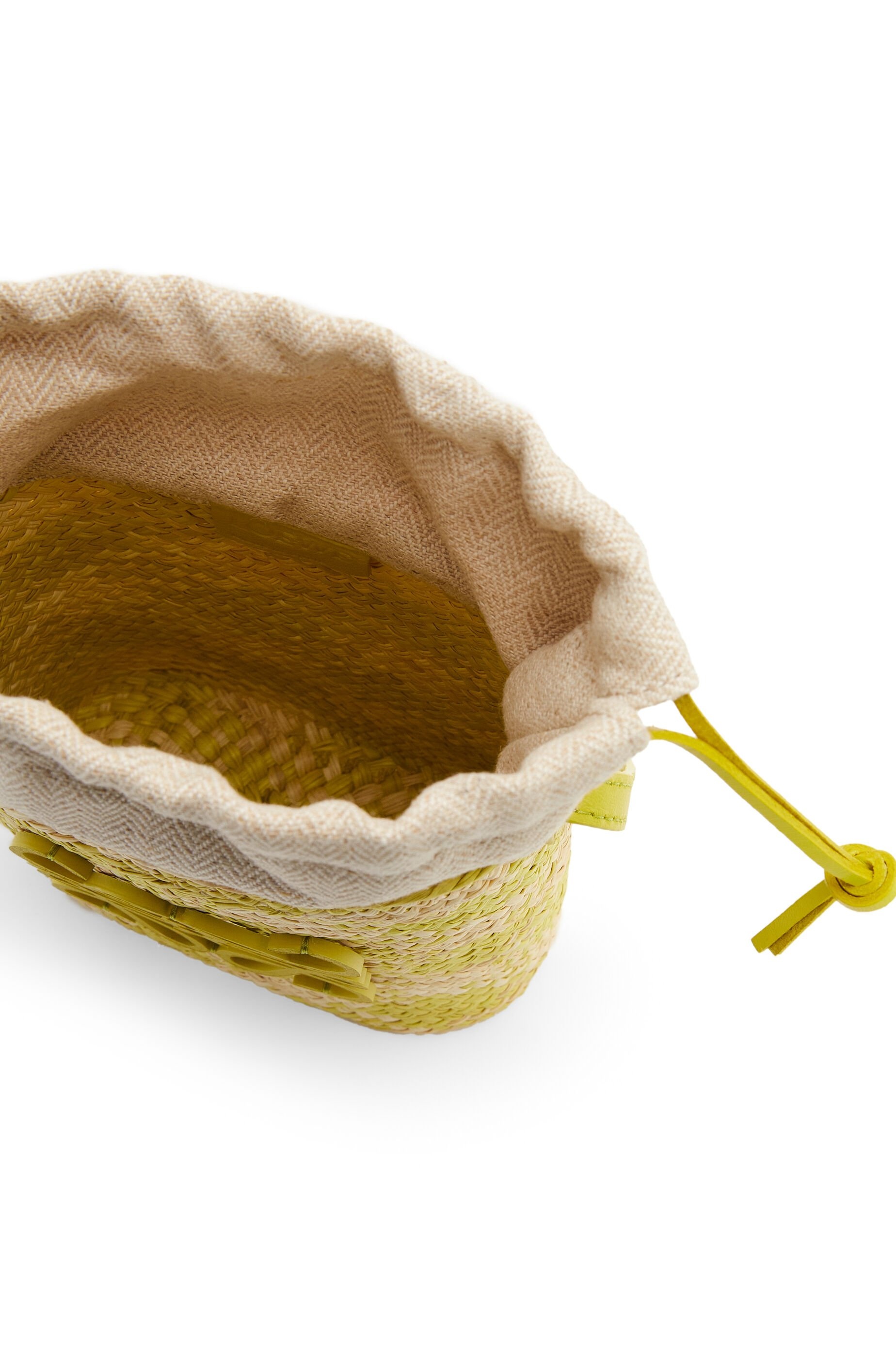 Anagram Checks square pocket in iraca palm and classic calfskin - 5