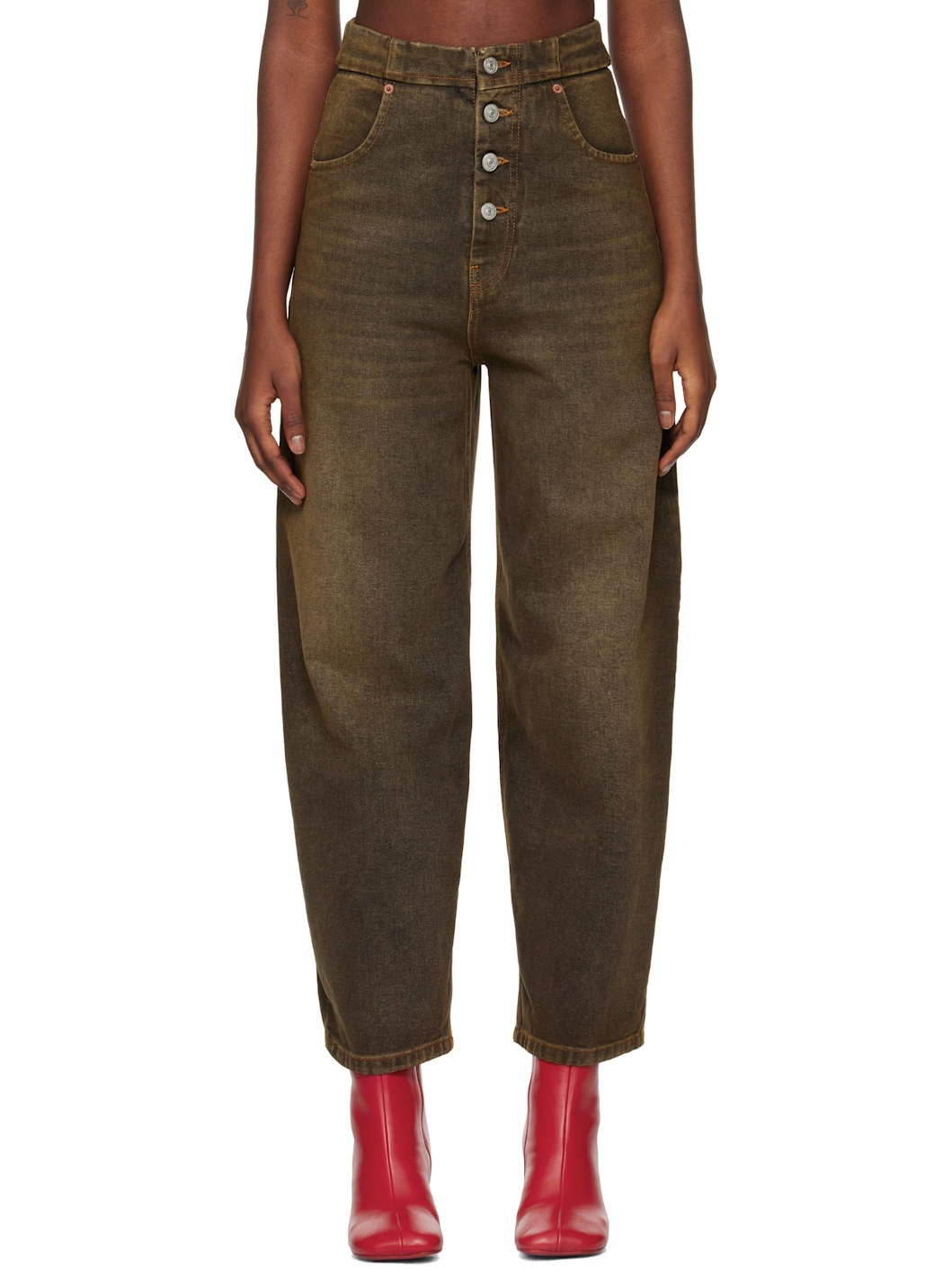Brown 5-Pocket Jeans - 1