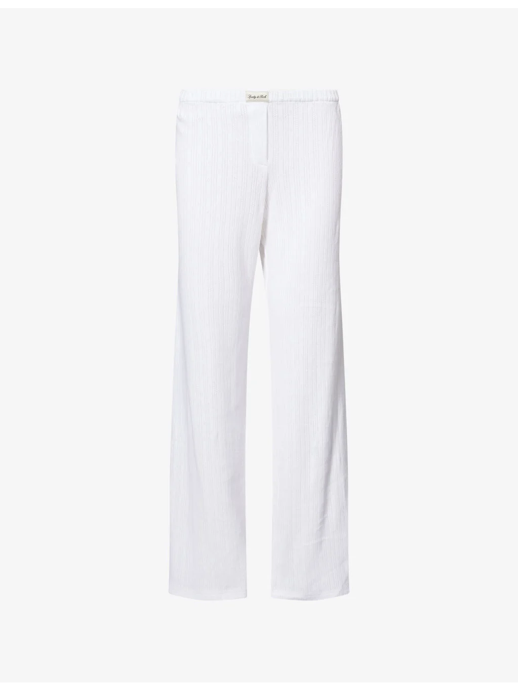 Logo-Patch Pointelle Cotton Trousers - 1