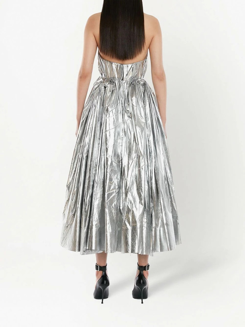 metallic-finish bustier midi dress 4