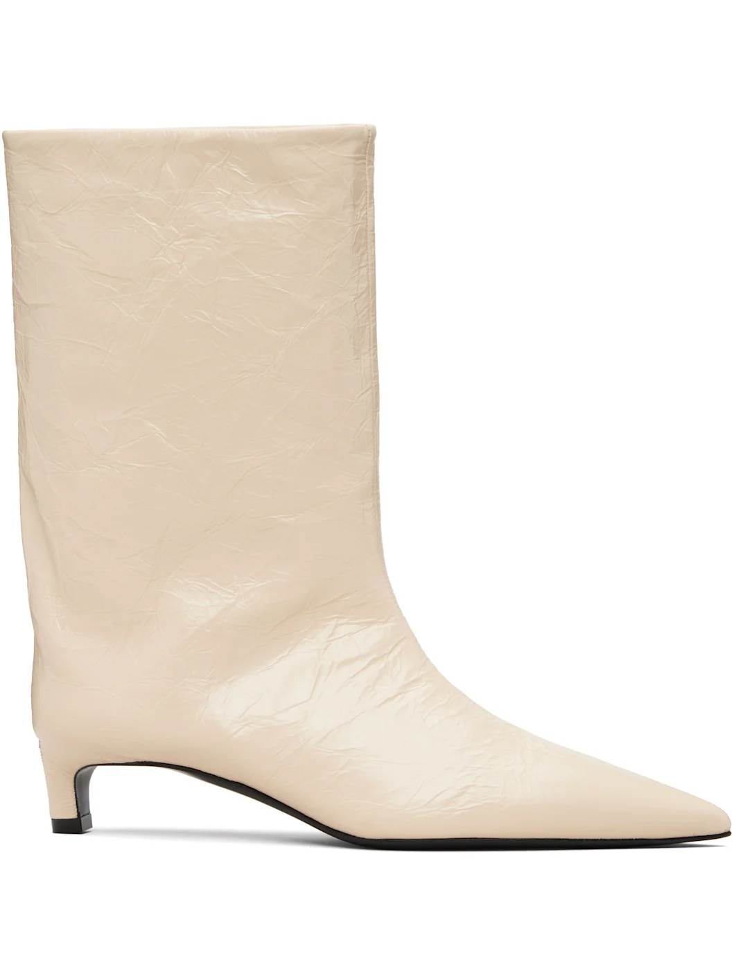 Off-White Crinkled Calfskin Boots - 1