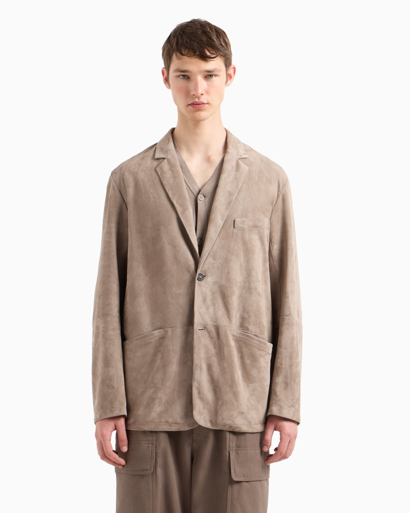 EMPORIO ARMANI SUEDE GOATSKIN SINGLE-BREASTED JACKET outlook