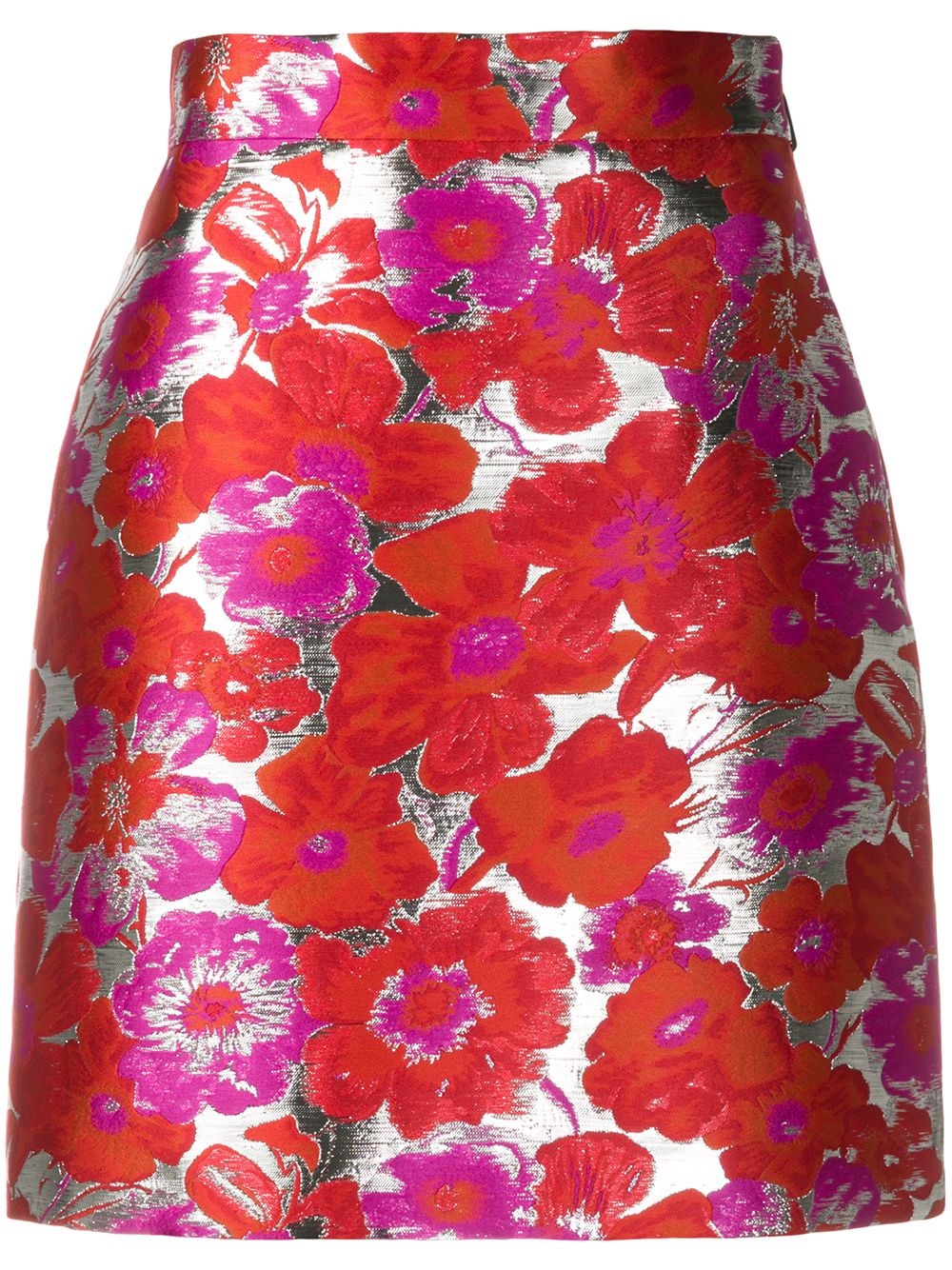 metallic floral-jacquard skirt - 1