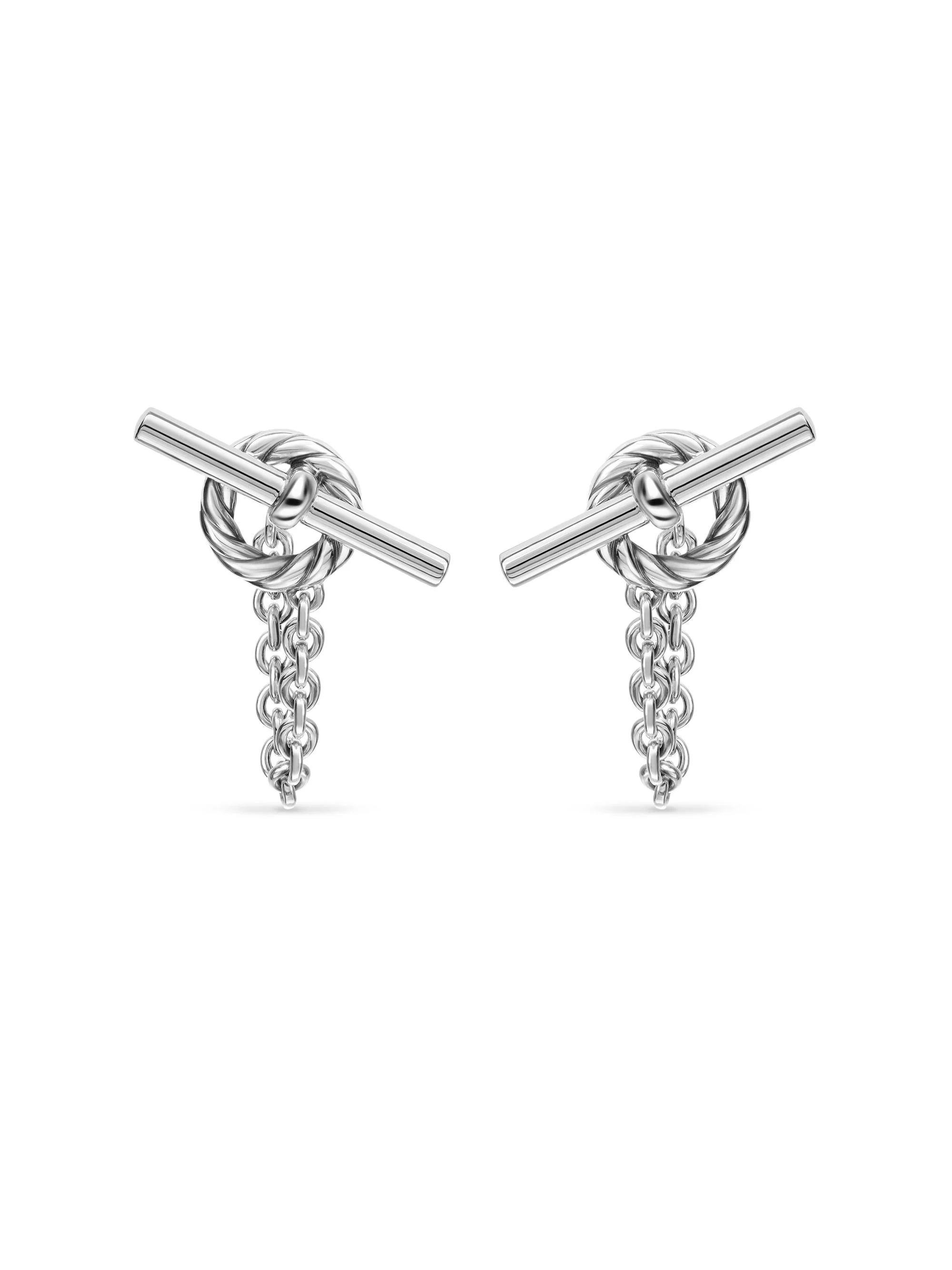 Women's DY Mercer Bold Toggle Chain Stud Earrings in Sterling Silver, 50.4MM - Silver - 1