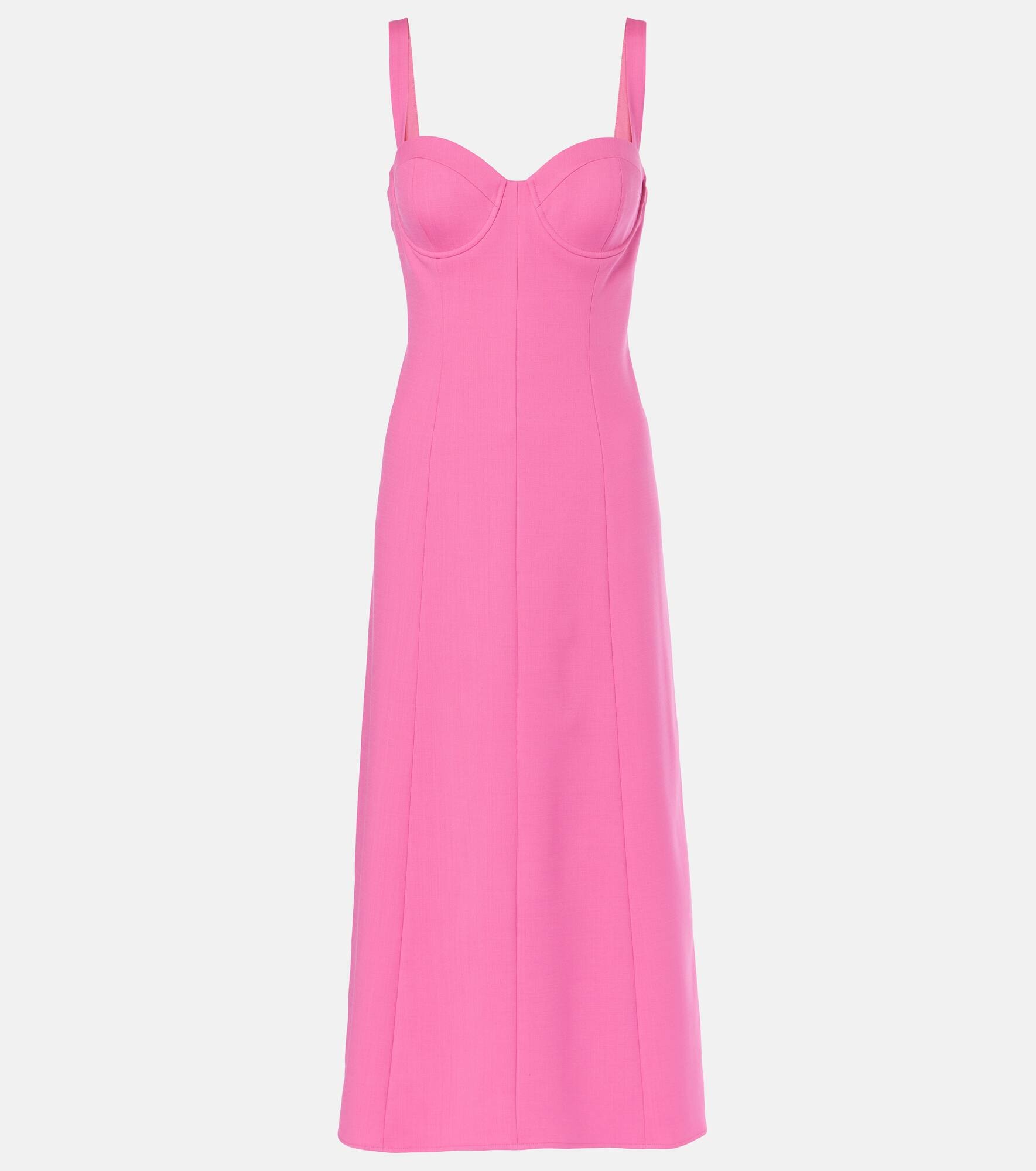Bustier wool-blend midi dress - 1
