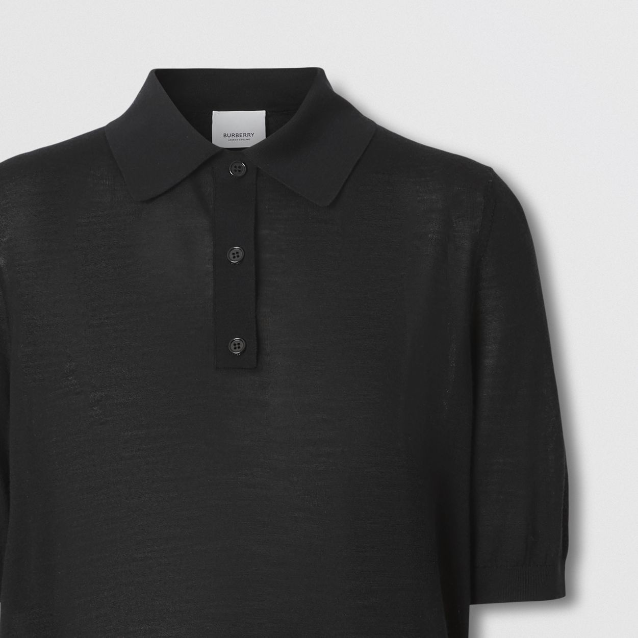 Monogram Motif Wool Silk Cashmere Polo Shirt - 7