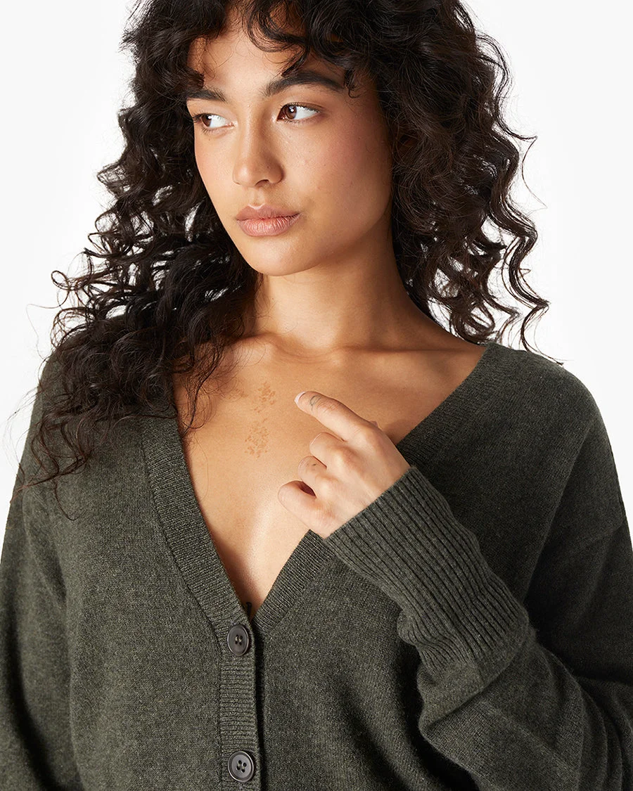 Cashmere V Neck Cardigan - 1