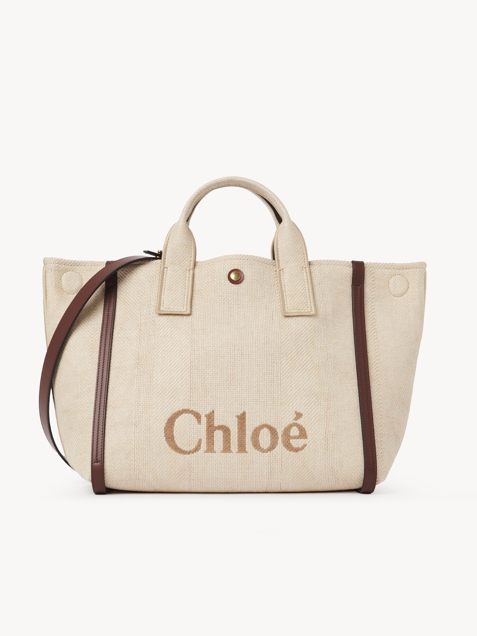 CHLOÉ CARRY TOTE BAG IN RAFFIA-EFFECT FIBERS - 4