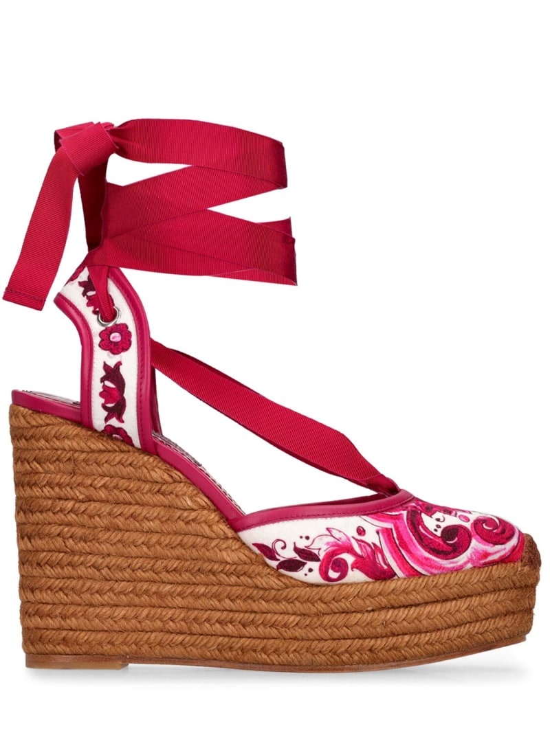 105mm Lola Maiolica print canvas wedges - 1