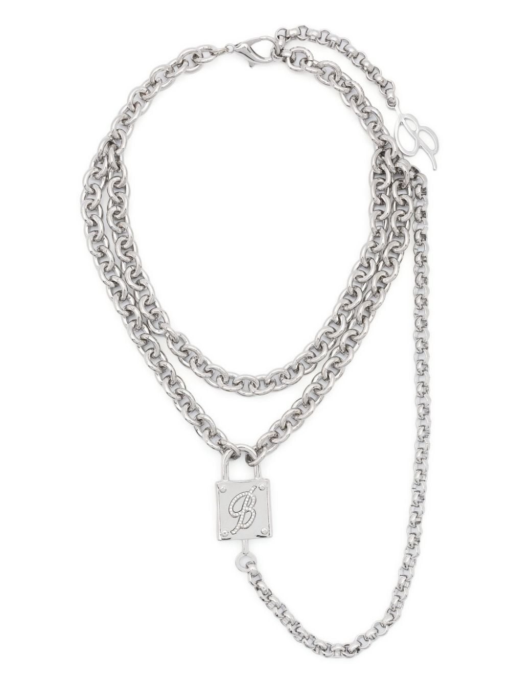 padlock-detail polished-finish necklace - 1