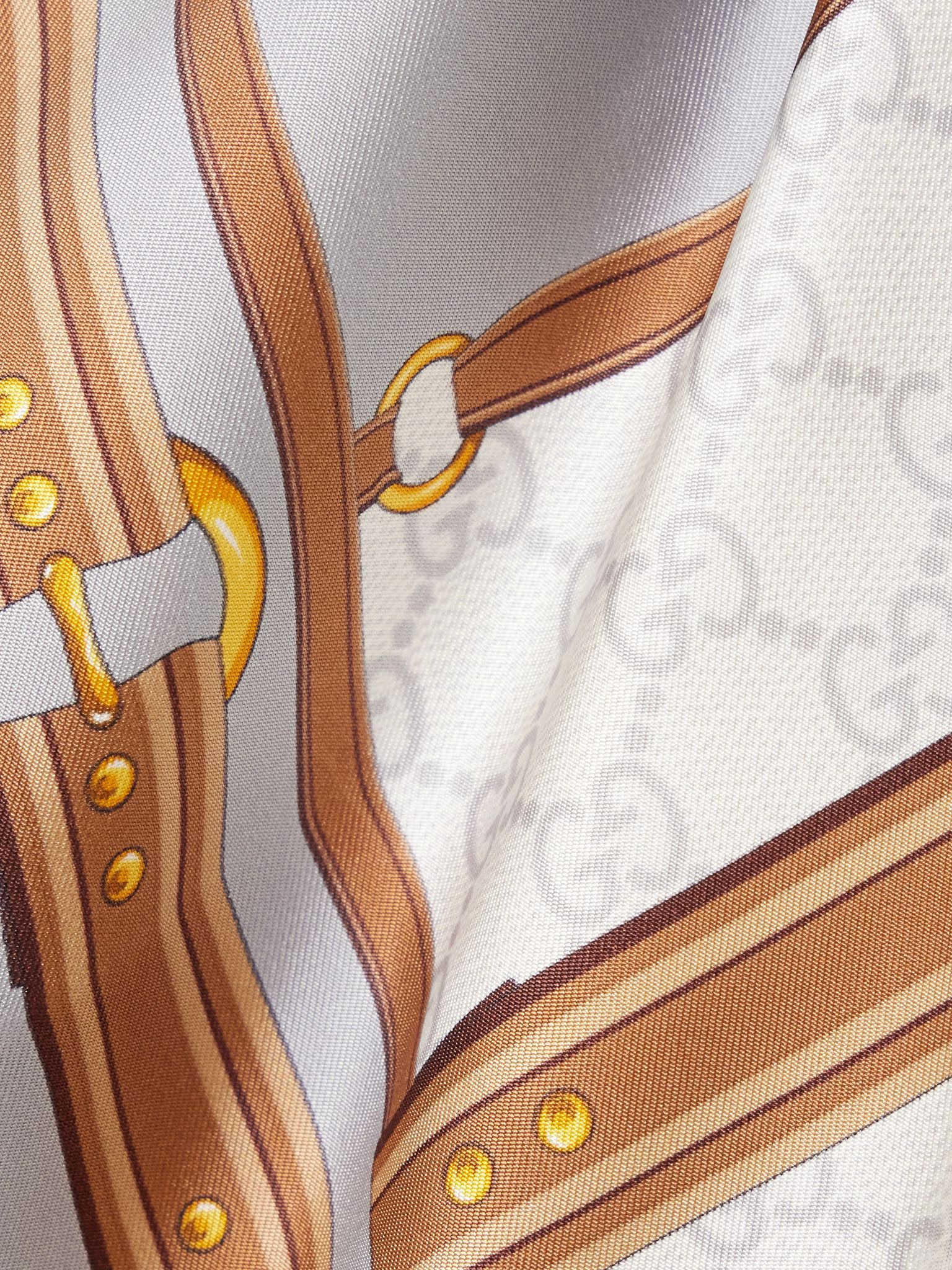 Printed silk-twill scarf Gray - 3