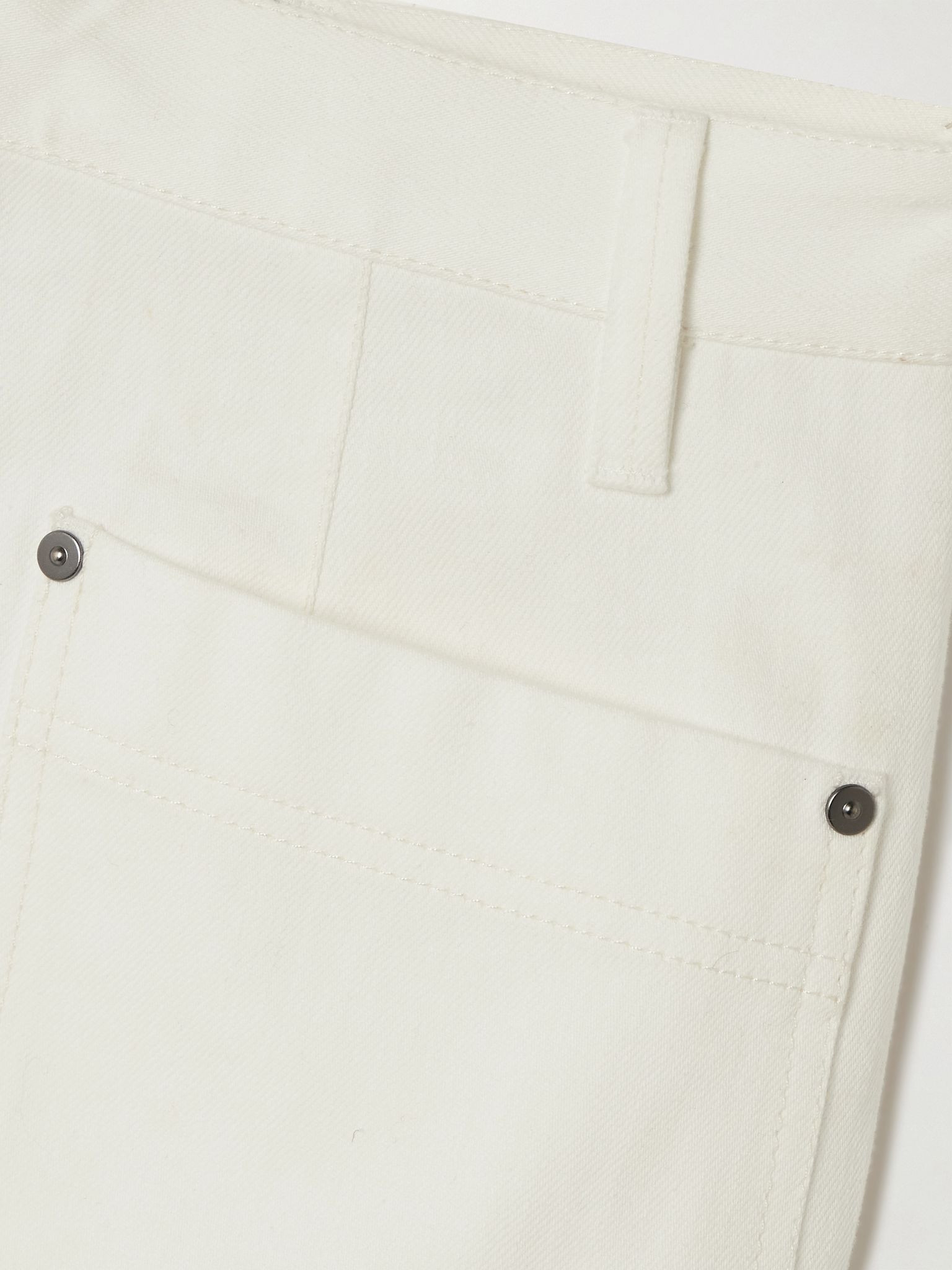 Bow high-rise barrel-leg jeans White - 6