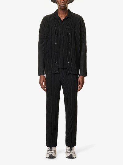 ISSEY MIYAKE Pleated button-up knitted cardigan outlook