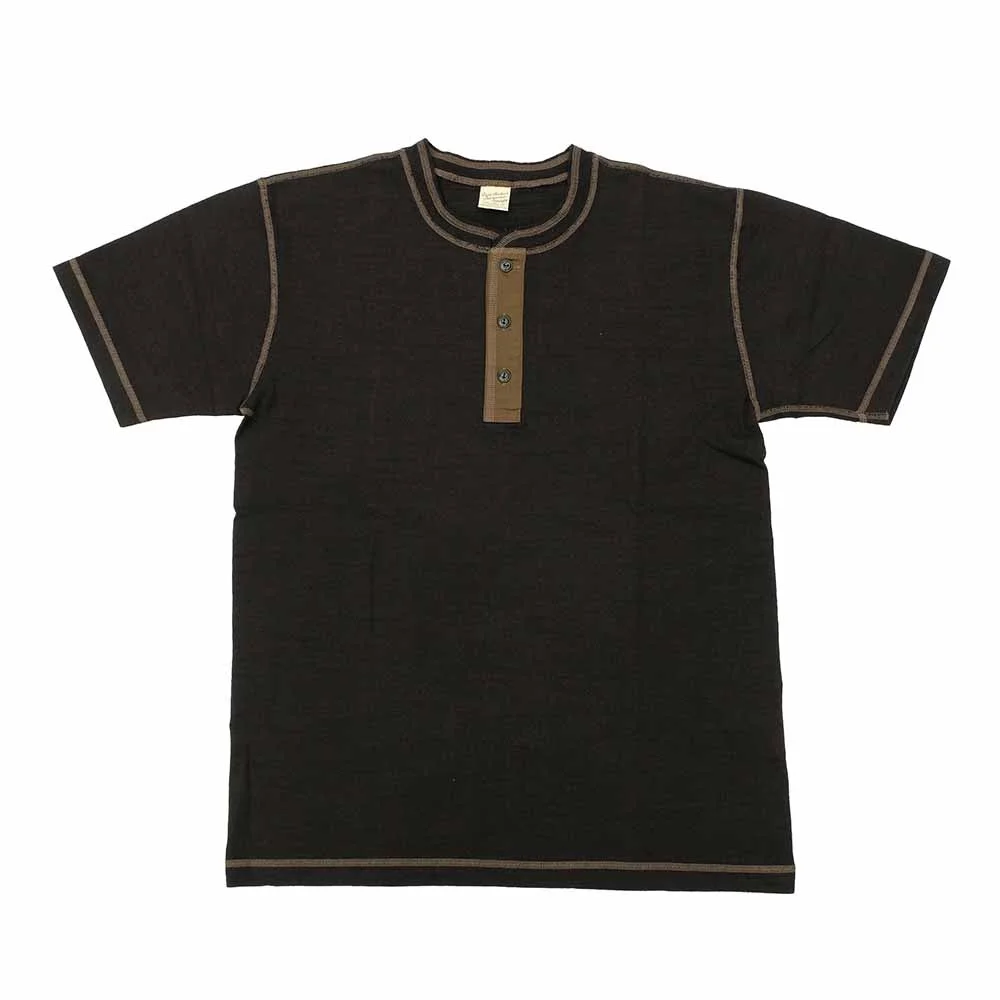 SLUB YARN HENLEY NECK T-SHIRT - BR79192 - 1