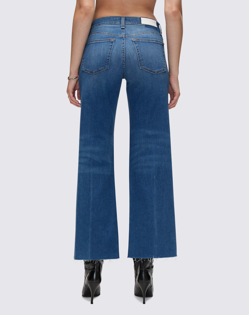 Comfort Stretch Mid Rise Wide Leg Crop - Viper Blue 6