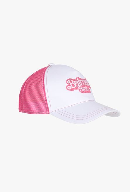 Balmain x Barbie - White cotton cap with pink Balmain Paris logo - 4