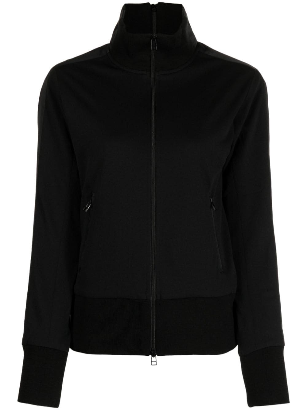 stripe-detail zip-up sweatshirt - 1