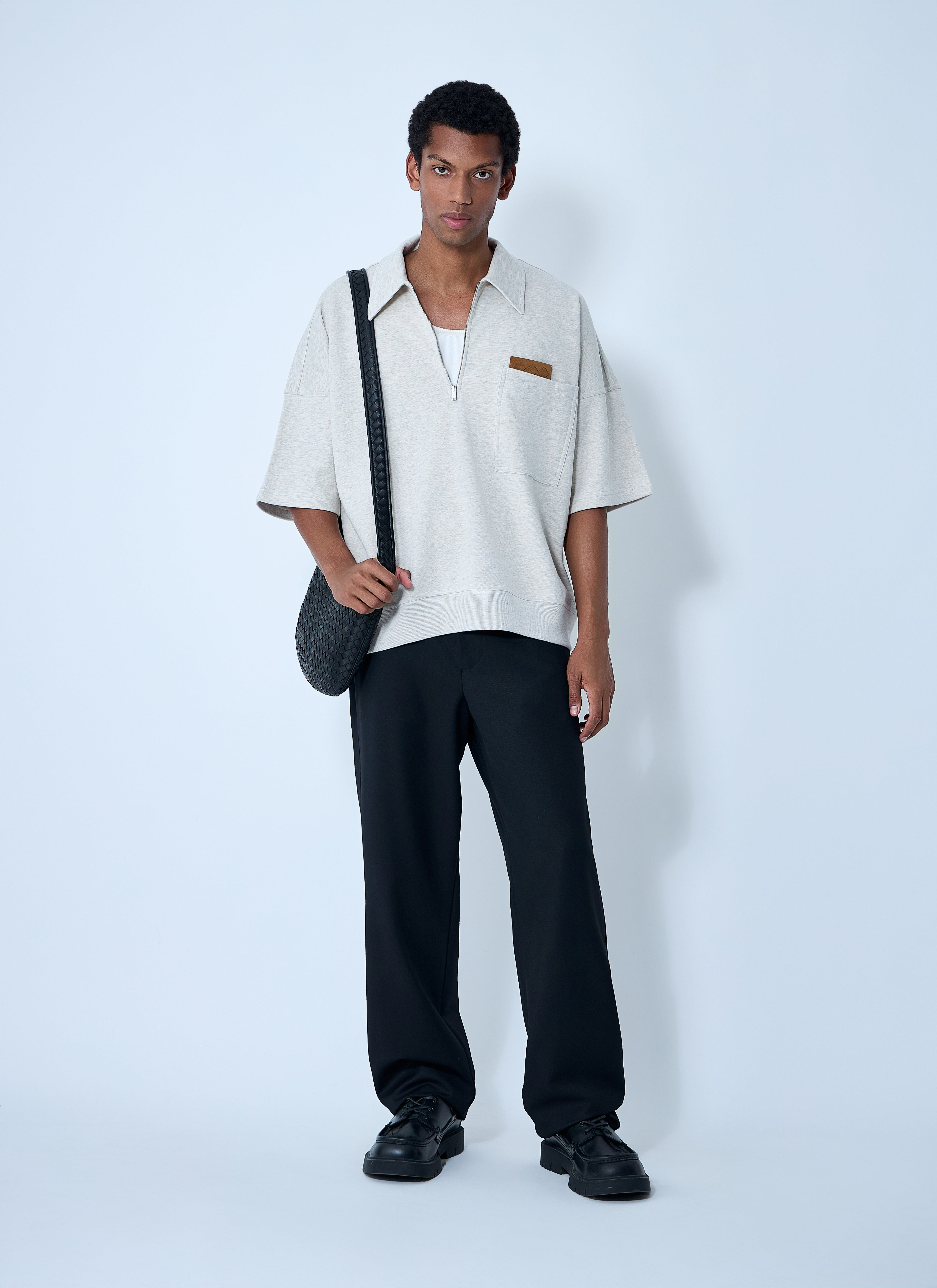 Bottega Veneta Men Double Cotton Melange Polo - 2