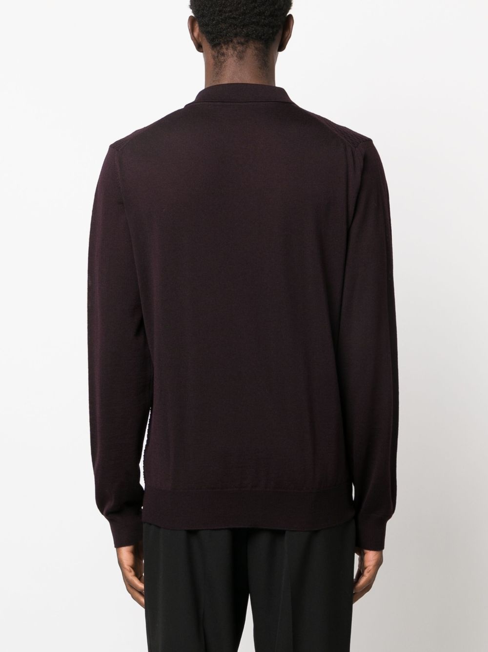 fine-knit virgin wool polo shirt - 4