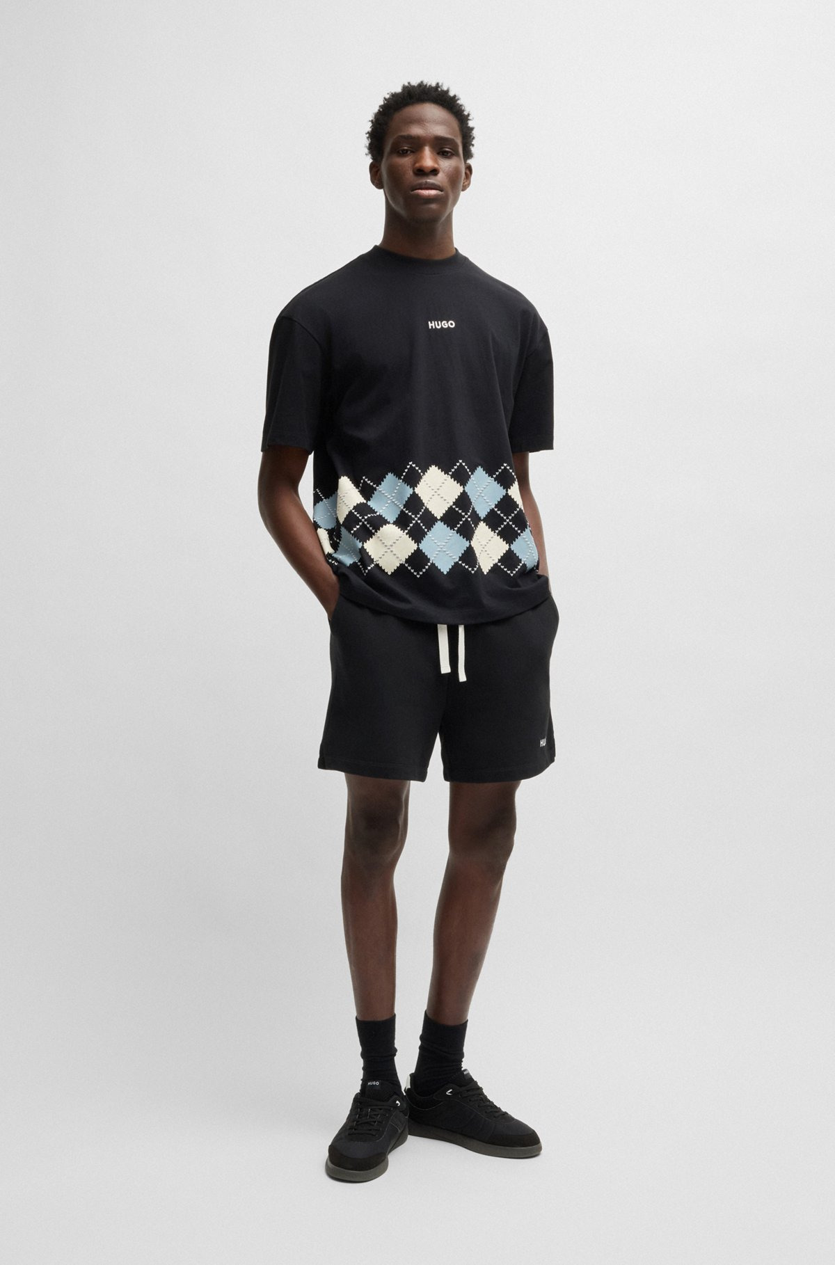 COTTON-TERRY SHORTS WITH CONTRAST LOGO - 4