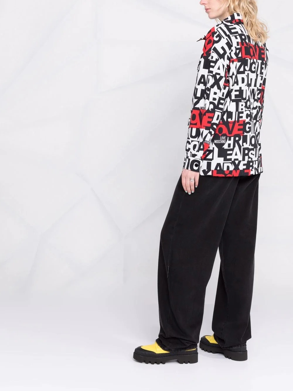 alphabet-print jacket - 4