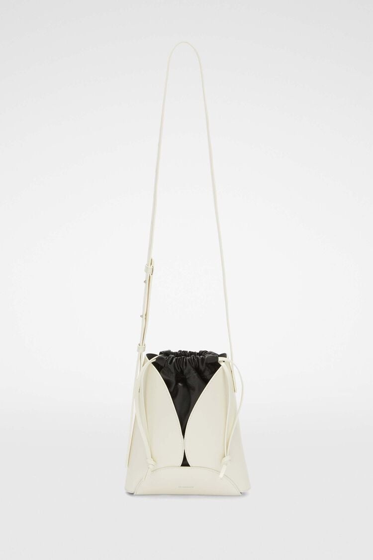 【送料&関税込】Jil Sander curve Media White Leather Crossbo Jil Sander Curve Media White Leather Crossbody Bag | ModeSens