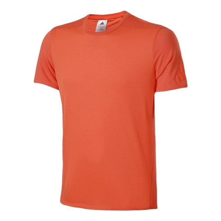 Men's adidas Solid Color Quick Dry Athleisure Casual Sports Short Sleeve Orange T-Shirt CW4057 - 1