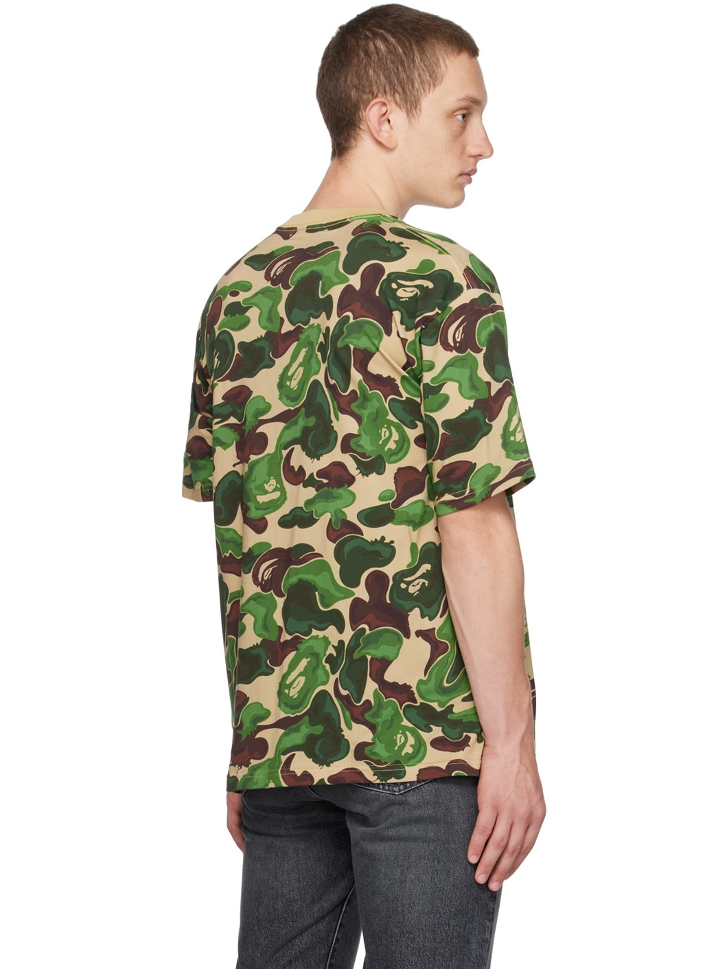 Green Art Camo Ape Head One Point T-Shirt - 3