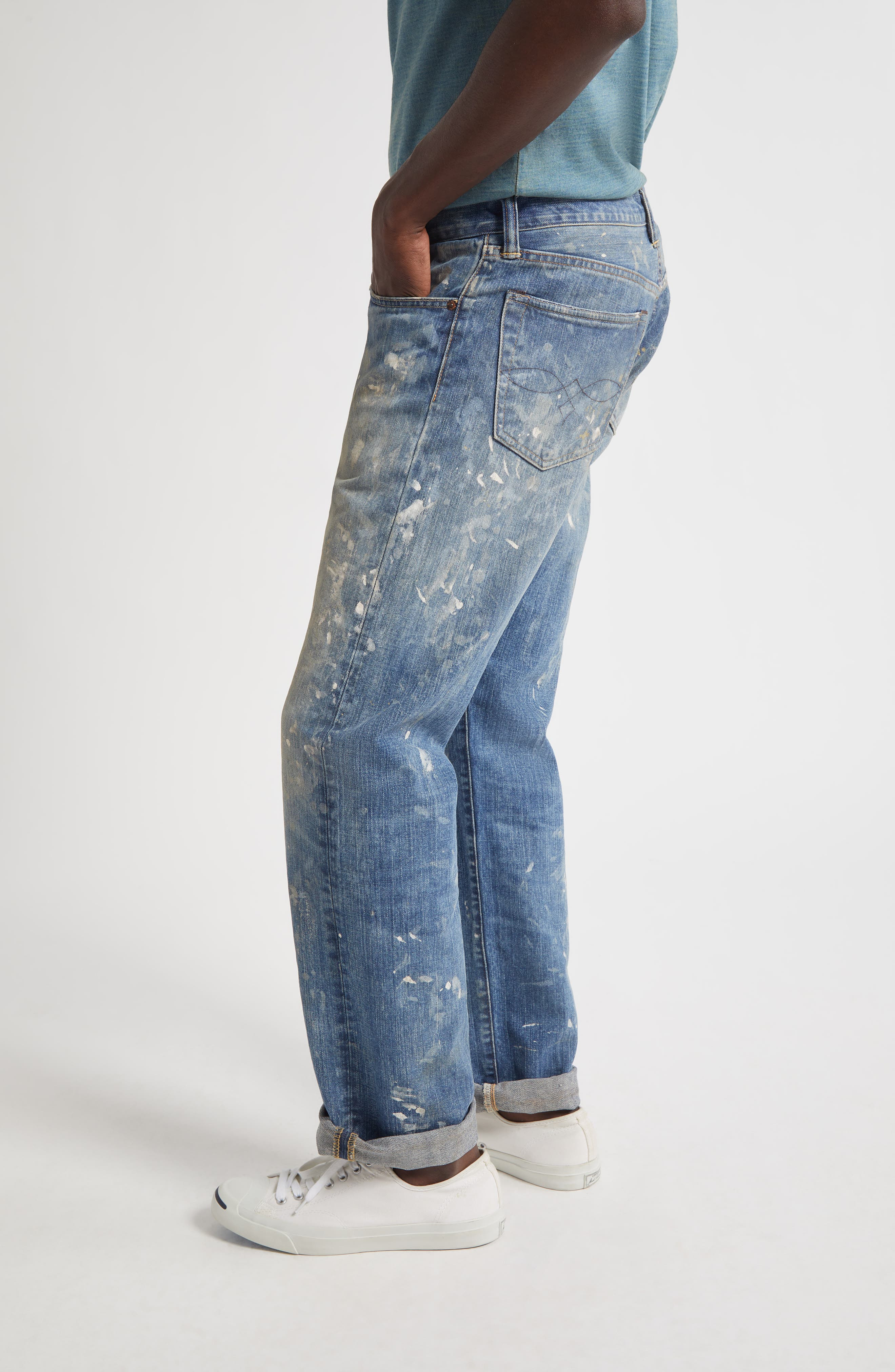 Double RL Straight Fit Distressed Jeans in Fenimore Wash at Nordstrom - 4