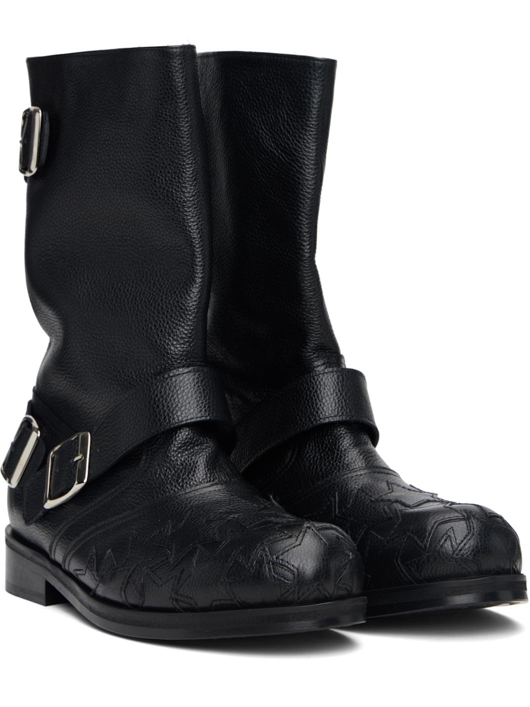 Black Star Biker Boots - 4