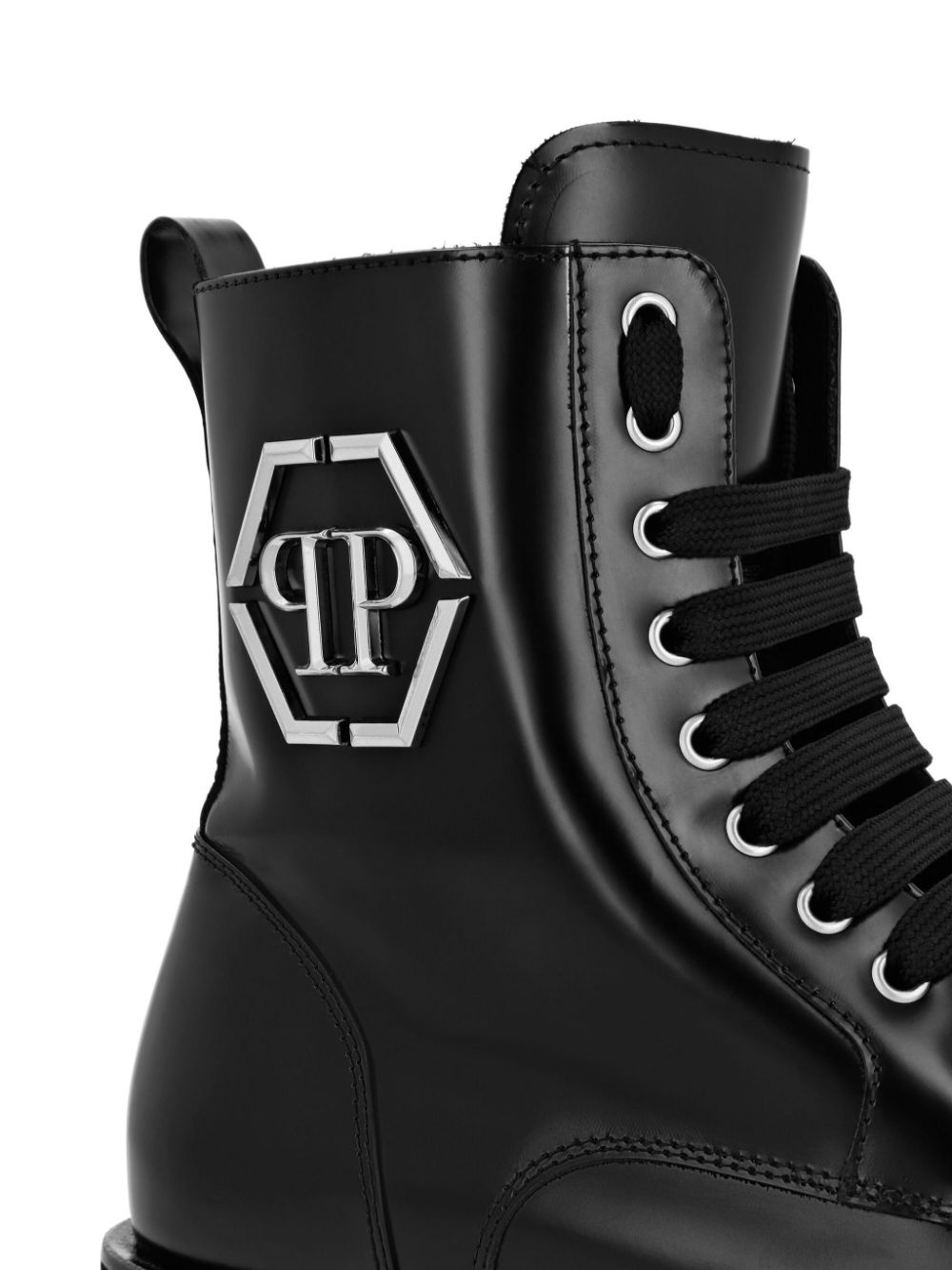 logo-plaque lace-up boots - 4