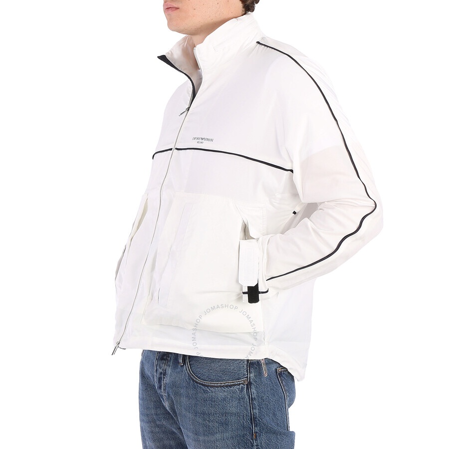 ジャケット・アウター EMPORIO ARMANI 25SS BLOUSON JACKET EMPORIO ARMANI Emporio Armani White Nylon Full Zip Logo