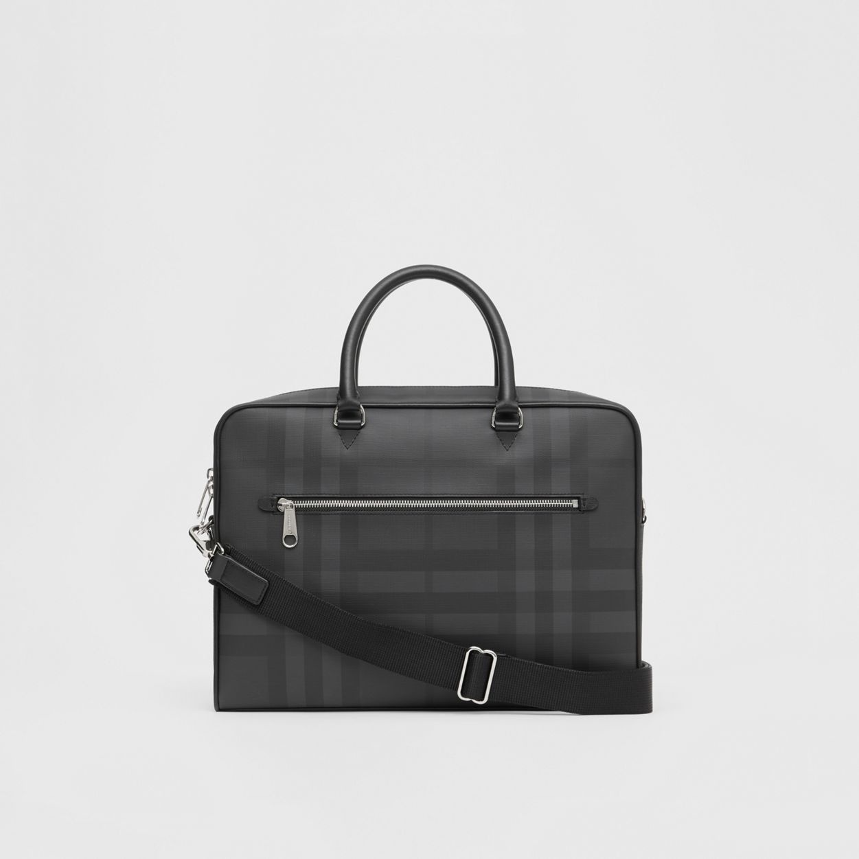 London Check and Leather Briefcase - 8