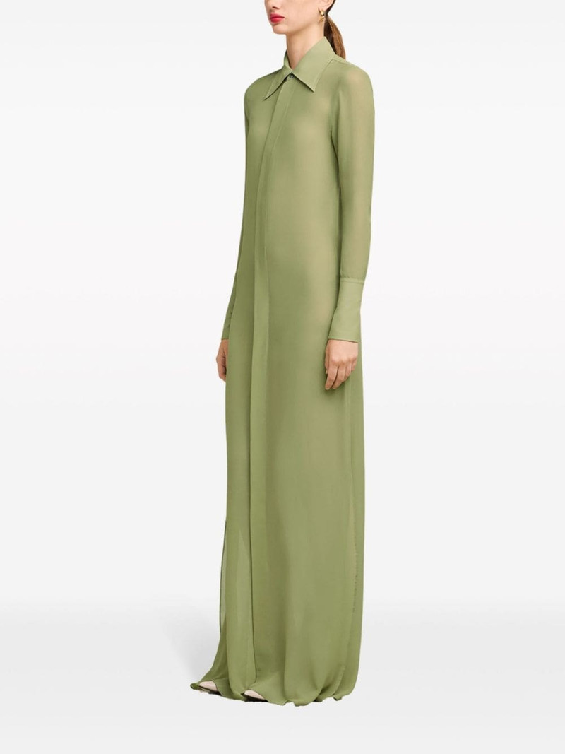 floor-length silk shirt dress 3