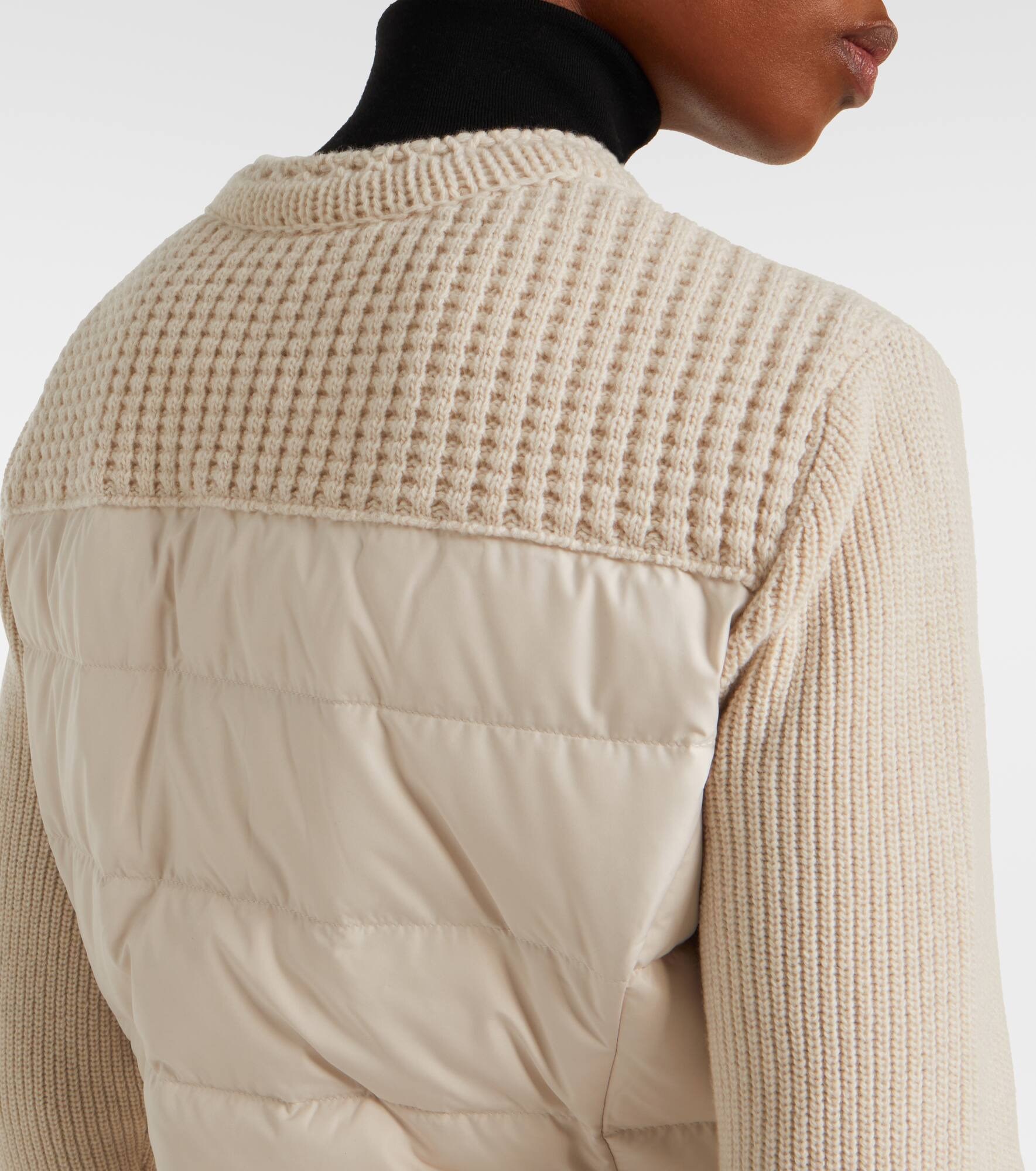 Padded virgin wool cardigan - 6