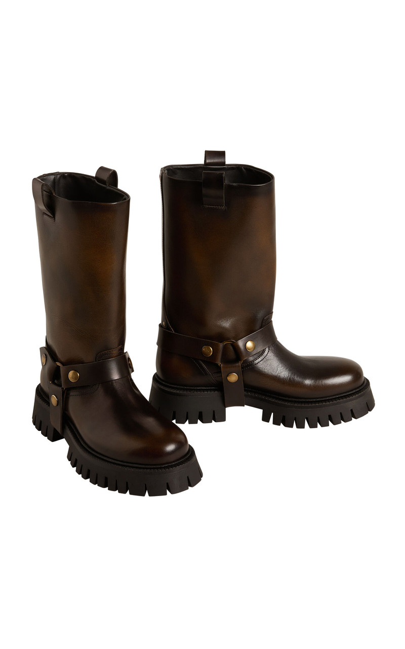 Golden Goose Kurt Chunky Sole Distressed Leather Boot brown outlook