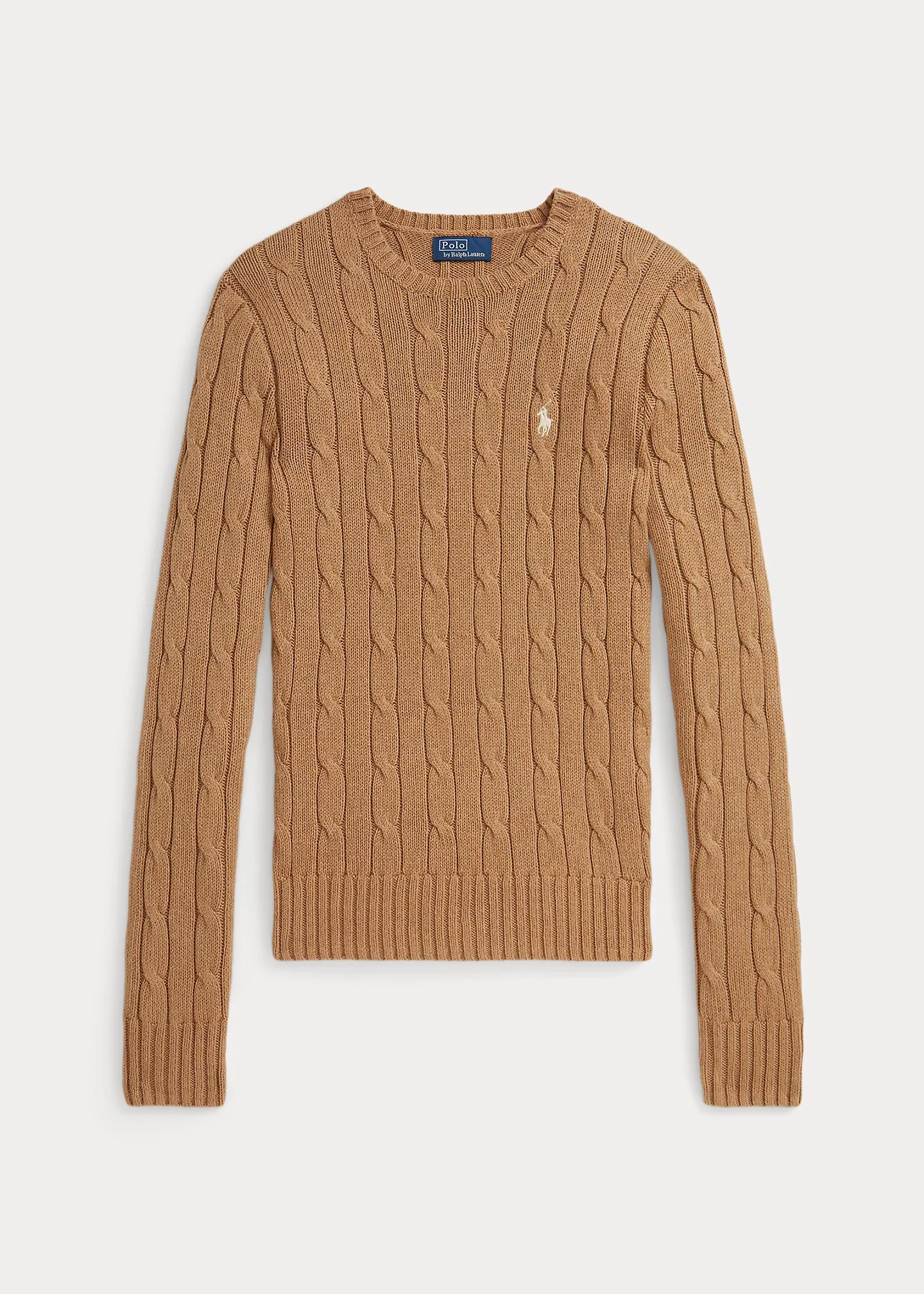 Cable-Knit Cotton Crewneck Sweater - 1